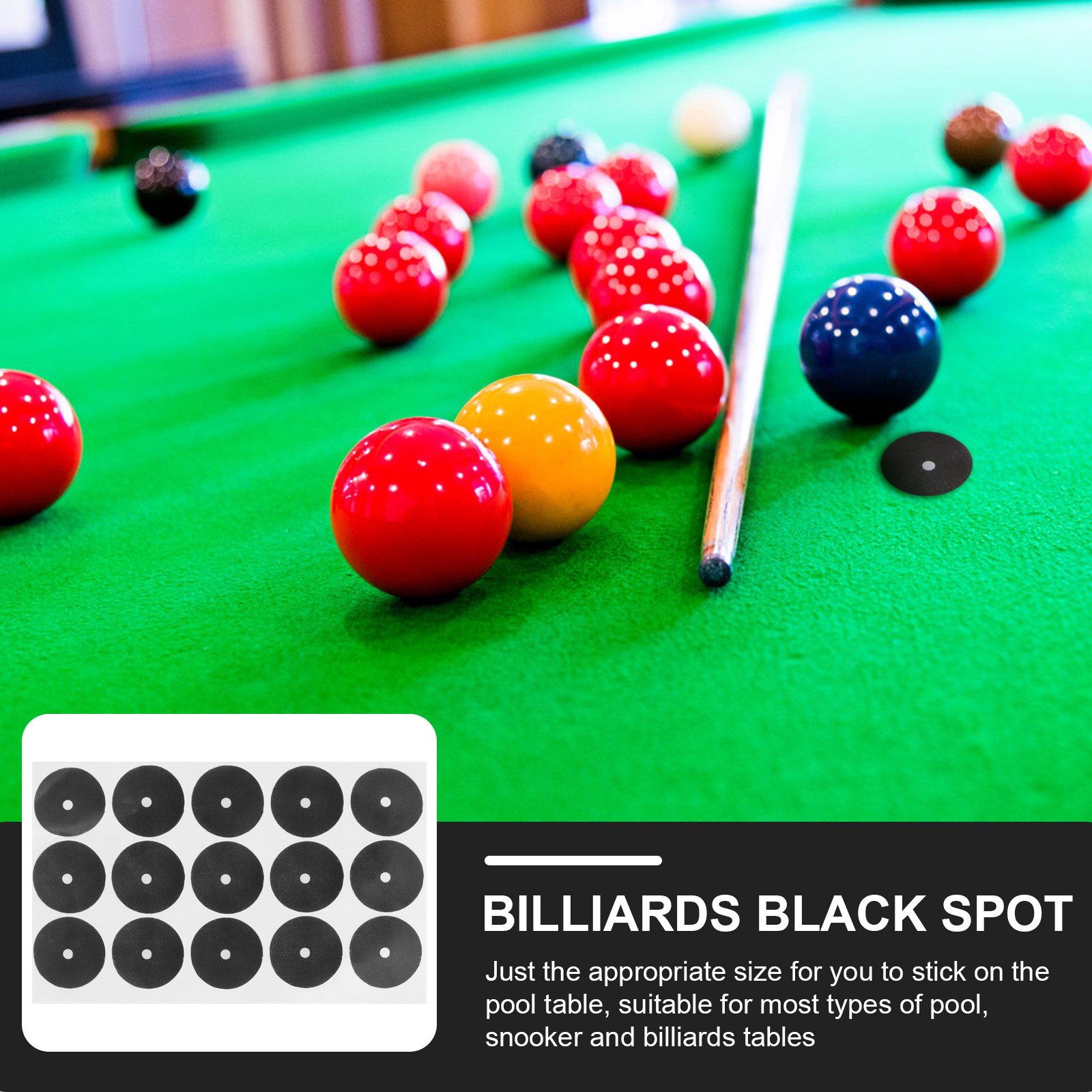 2 Sheets Pool Table Marker Dot Pool Table Black Billiard Black Dot Billiard Marker Sticker for Protection Replace