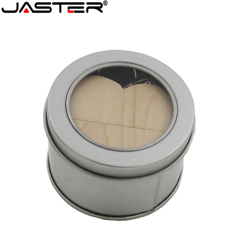 JASTER USB 2,0 holz usb + metall box usb flash memory stick usb-stick 4GB 8GB 16GB 32GB 64GB hochzeit
