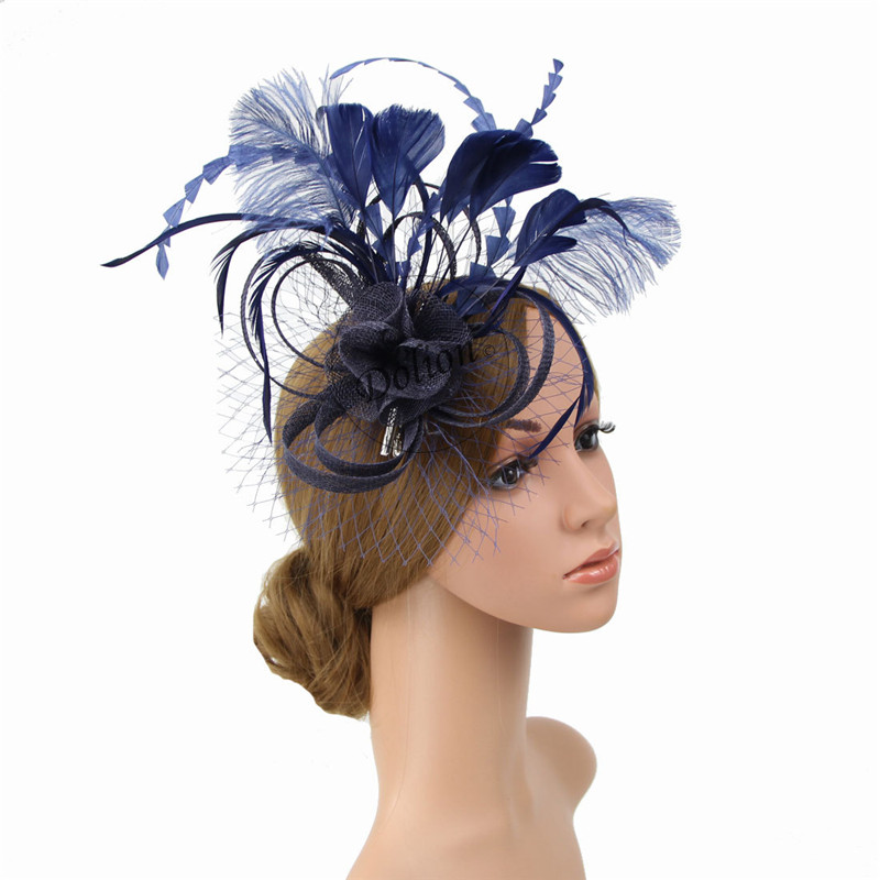 Women Chic Fascinator Hat Cocktail Wedding Party Church Headpiece Headwear Hair Clip Accessories