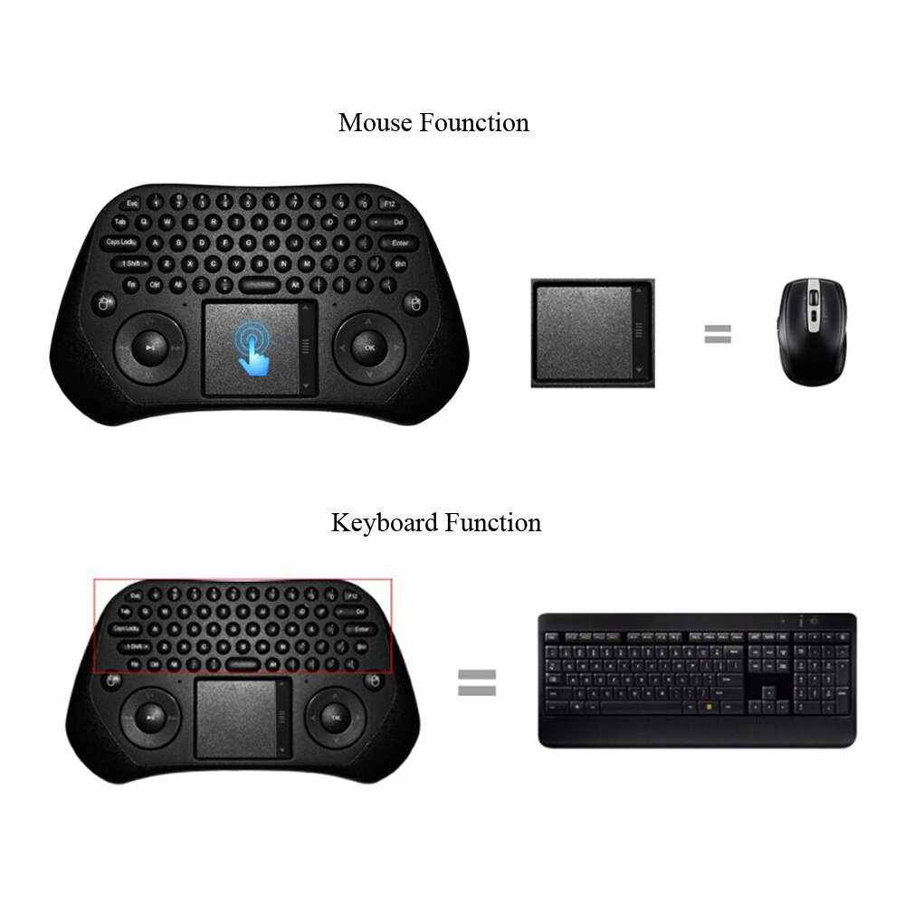 Ultra Mini QWERTY 79 Key Tochpad Remote Control 2.4GHz Wireless Keyboard Air Smart Mouse Mice with USB Receiver for TVbox Laptop