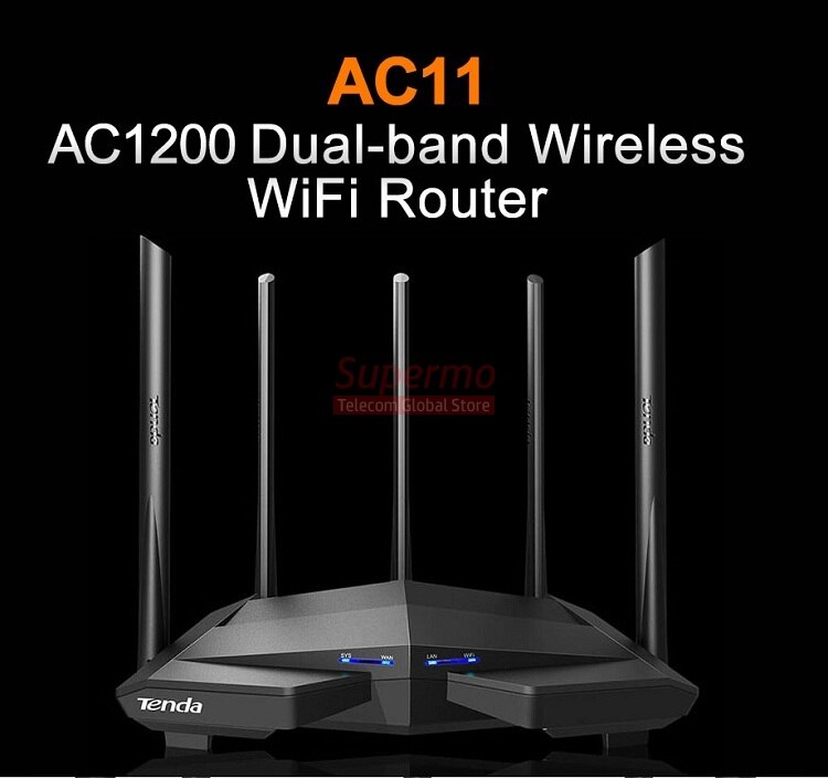 Tenda AC11/AC23/AC6/AC7/AC10 Wireless Wifi Router Gigabit Dual-Band AC1200 Repeater With 5*6dBi High Gain Antennas With Power