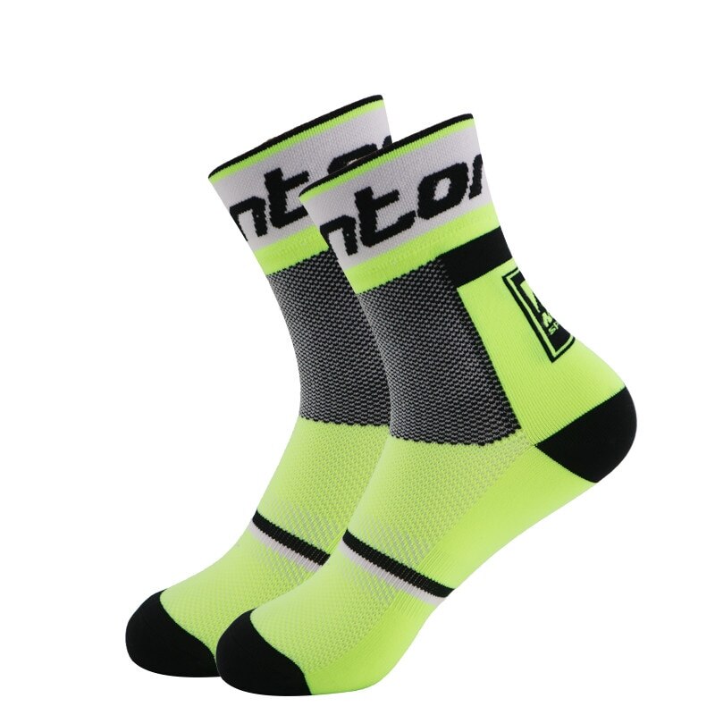 Calcetines deportivos profesionales para ciclismo , cómodos, para bicicleta de montaña o de carretera: green