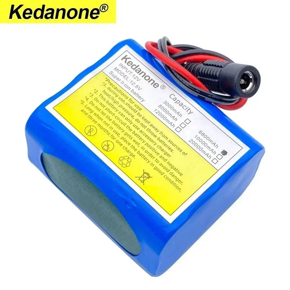 12V 3000mAh 6800mAh 12000mAh 20000mAh 12,6 Akku wiederauf ladbarer Lithium-Akku mit V Ladegerät BMS-Schutz platine