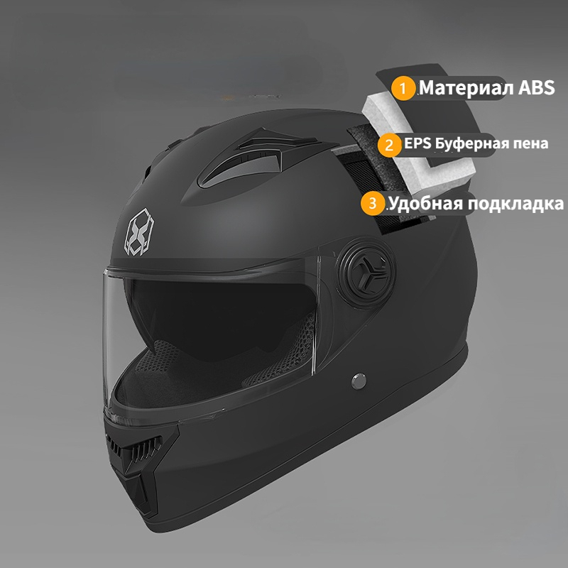 Dubbelvizier Motorhelm Racehelmen Veiligheid Unisex Motorfiets Sporthelm Full Face Winter Warm Met