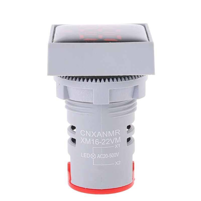 Voltímetro cuadrado para coche, 1 unidad, Panel medidor de voltaje Digital LED de 20-500V CA, accesorios para automóvil