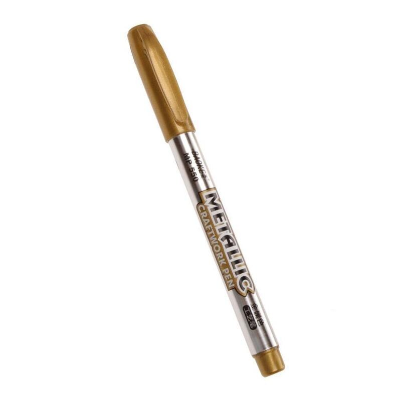 1/2Pcs Signature Marker 1.5mm Gold Silver Craft Pen Water-based Calligraphy Stationery Highlighter Pen Paint Signing Student: A