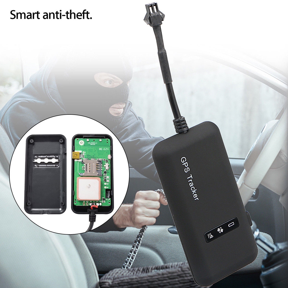 Real-Time GPS Tracker For Car/Motorcycle – GPRS GSM, Anti-Theft, 12-36V
