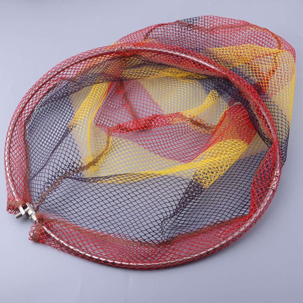 Portable Foldable Collapsible Fishing Landing Nets Nylon Rhombus Mesh
