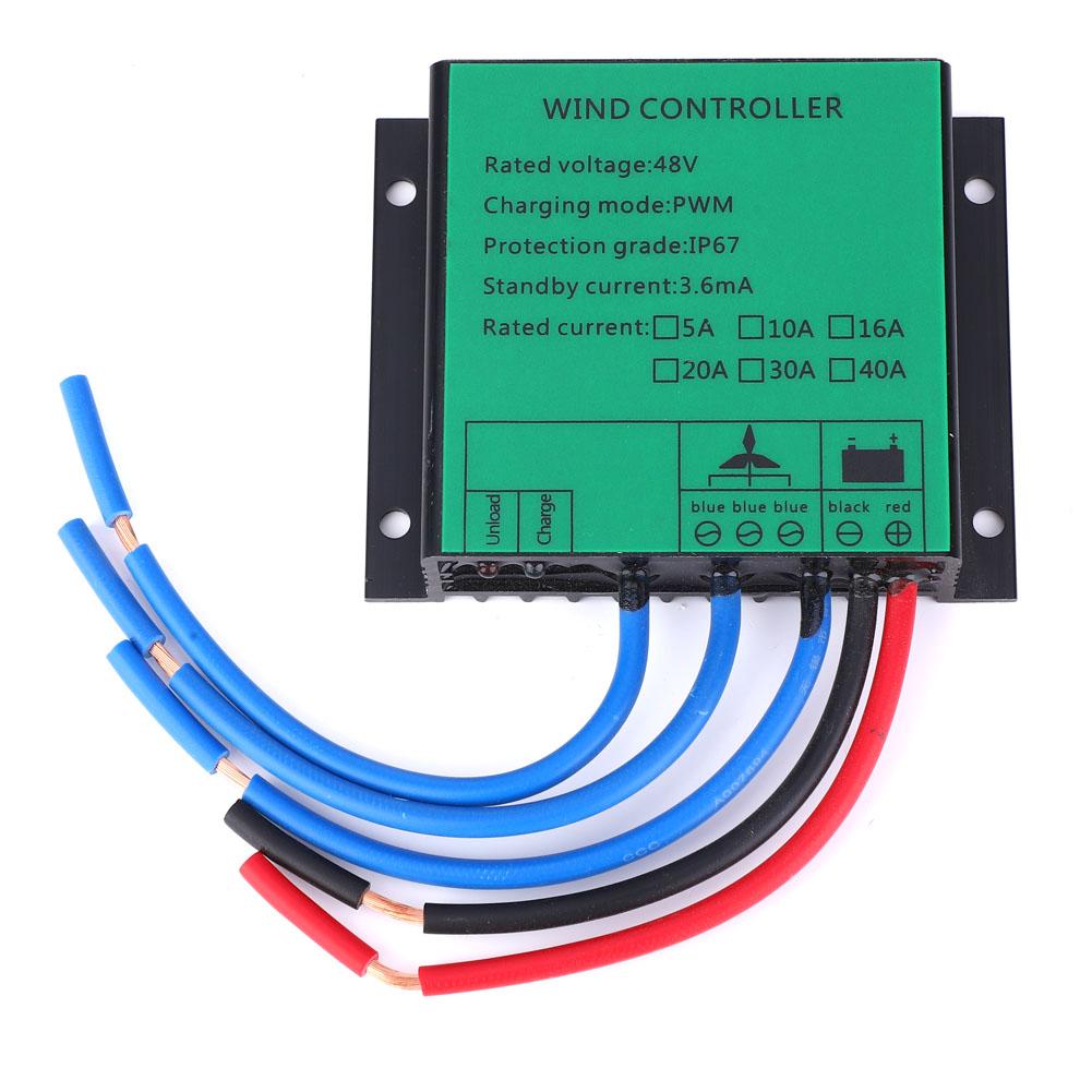 Waterdichte Wind Generator Controller Pwm Aluminium Legering Met Light-Emitting Diode 48V 600W 15A