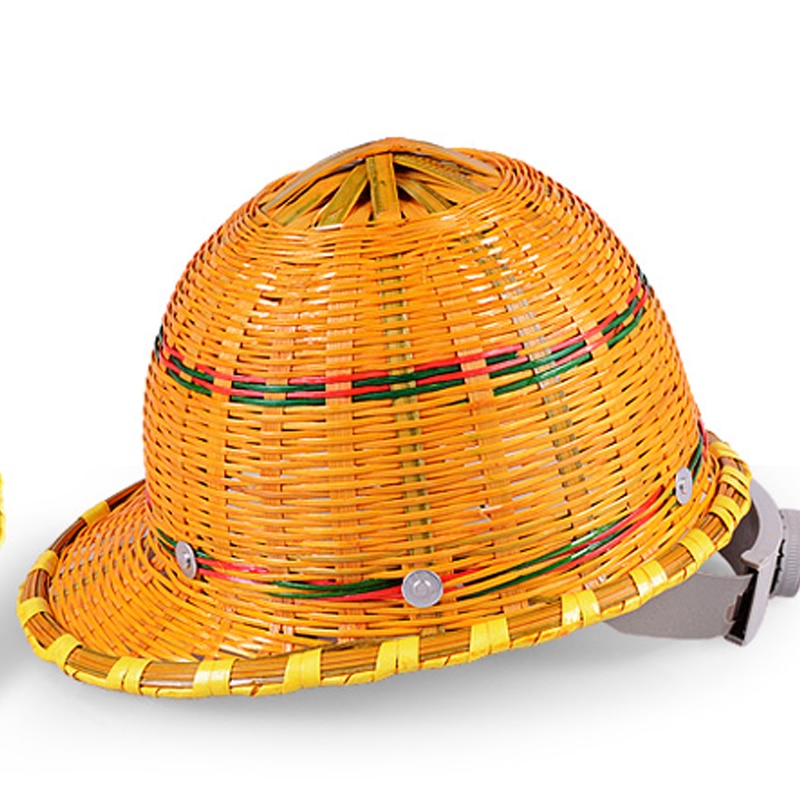Zomer Zonnescherm Bamboe Werk Veiligheid Helm Bouwplaats Ventilatie Mijnwerker Bouw Hoed Mannelijke Geweven Veiligheid Helm