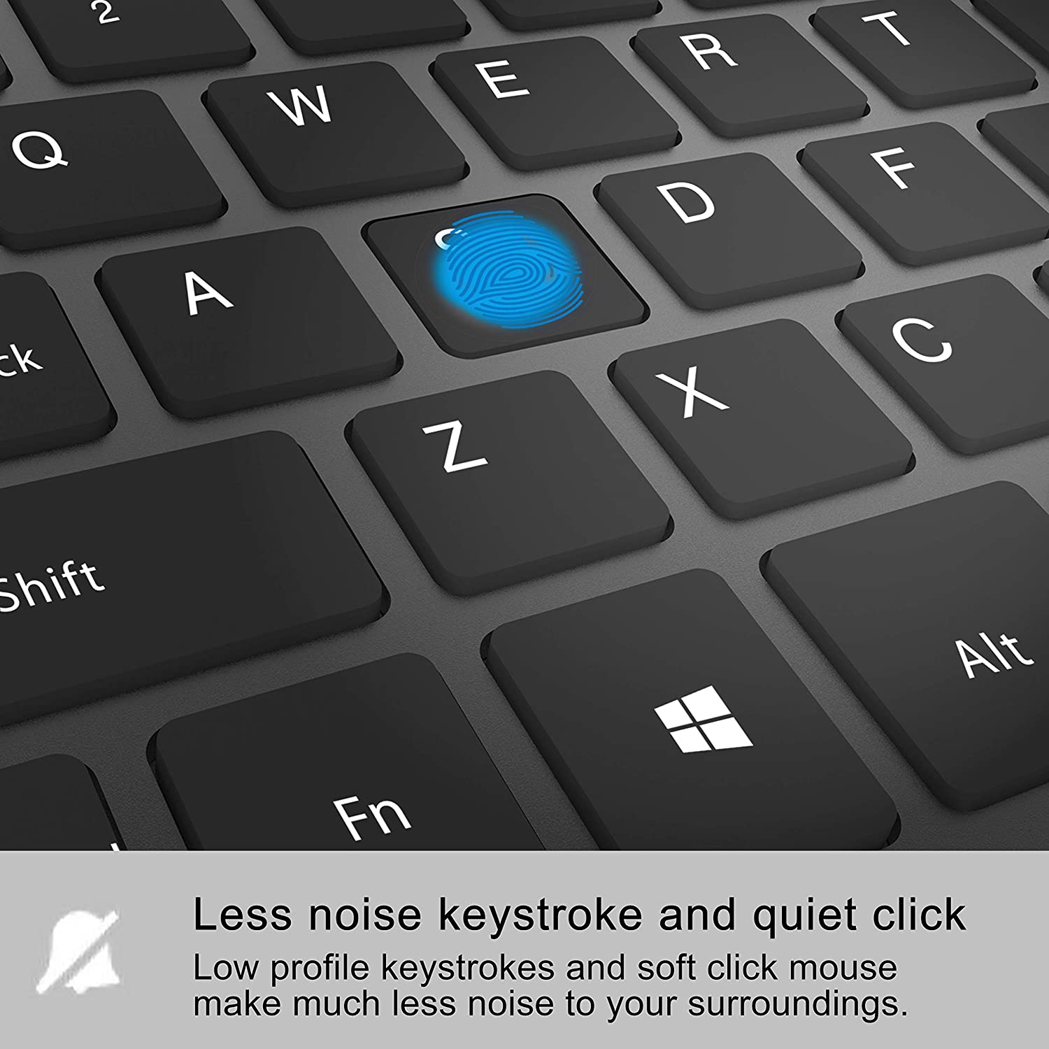 Rechargeable Wireless Keyboard Mouse 2.4G Full Size Thin Ergonomic And Compact For Laptop, PC, Desktop，Computer, Windows