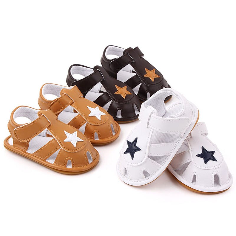 Baby Zomer Schoenen Leuke Ster Baby Meisjes Jongens Sandalen Schoenen Antislip Pu Leer Ademend Peuter Kids Babyschoenen