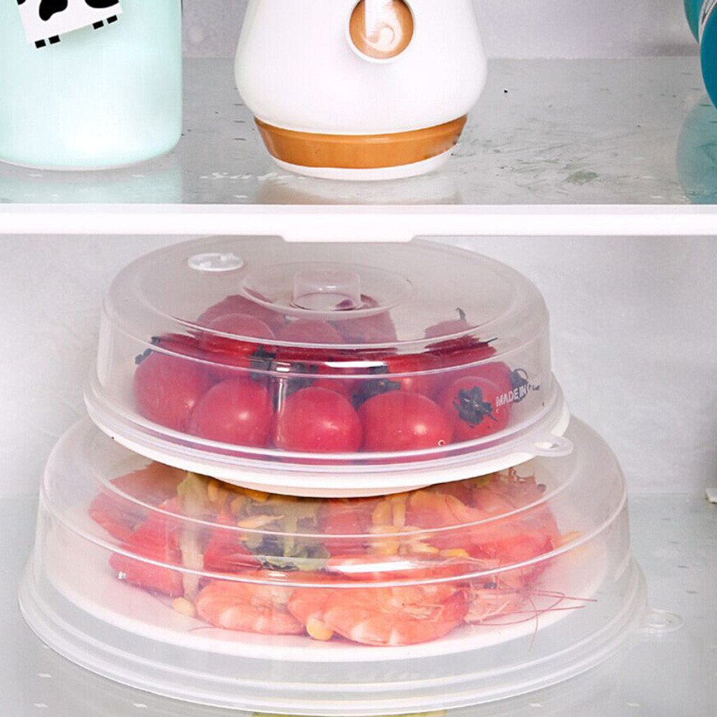 2PCS Plastic Microwave Plate Cover Clear Steam Vent Splatter Lid Food Dish