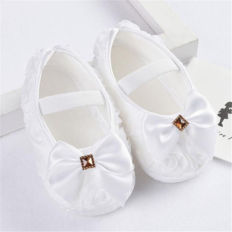 Baby Toddler Shoes Infant Flower Soft Sole Kid Girls Boy Baby Rose Bowknot Elastic Band Crib Shoes Prewalker 0-18 Months