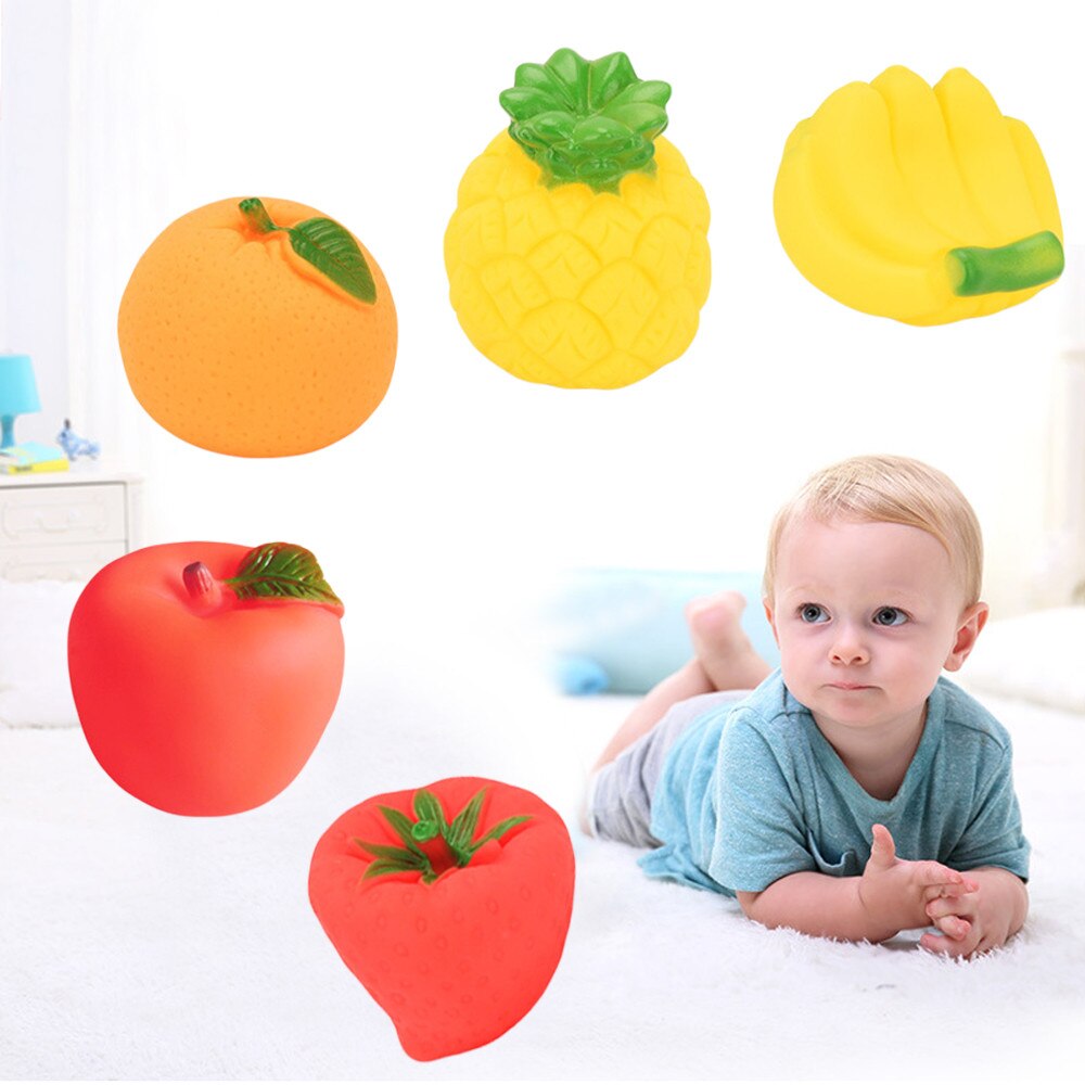 5 Pcs Baby Kids Bad Speelgoed Bad speelgoed Water voor zwemmen Badkamer Zwemmen Wassen Spelen Kleurrijke Vruchten Grappig Speelgoed A510