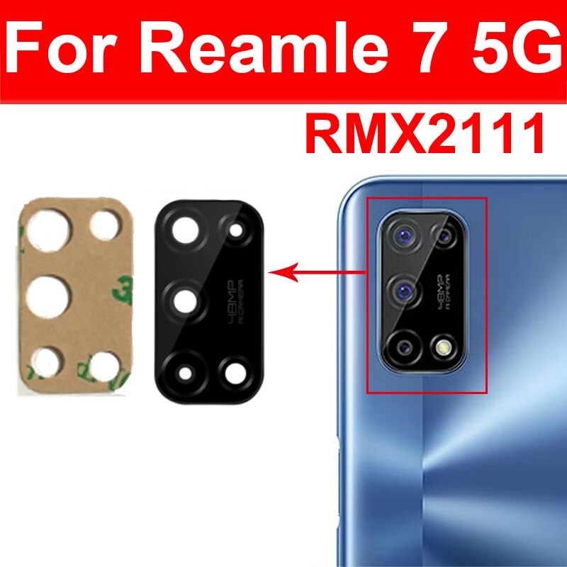 Terug Achteruitrijcamera Glas Lens Voor Oppo Realme 7 8 Pro 7i 8i 8S Global 5G Achteruitrijcamera lens Voor Realme 7pro 8pro Met Sticker Reparatie: ForRealme7-5G