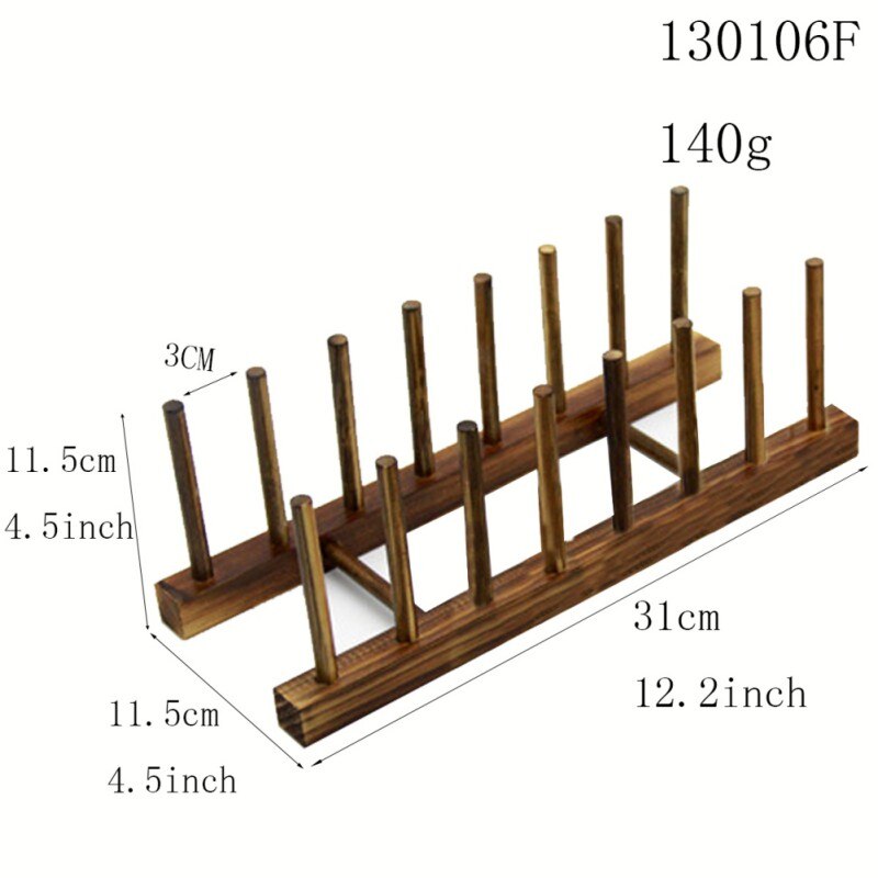 Bambu trä tallriksställ tallrikar hållare köksförvaringsskåp arrangör för maträtt / tallrik / kopp / grytlock / skärbräda #24: B8