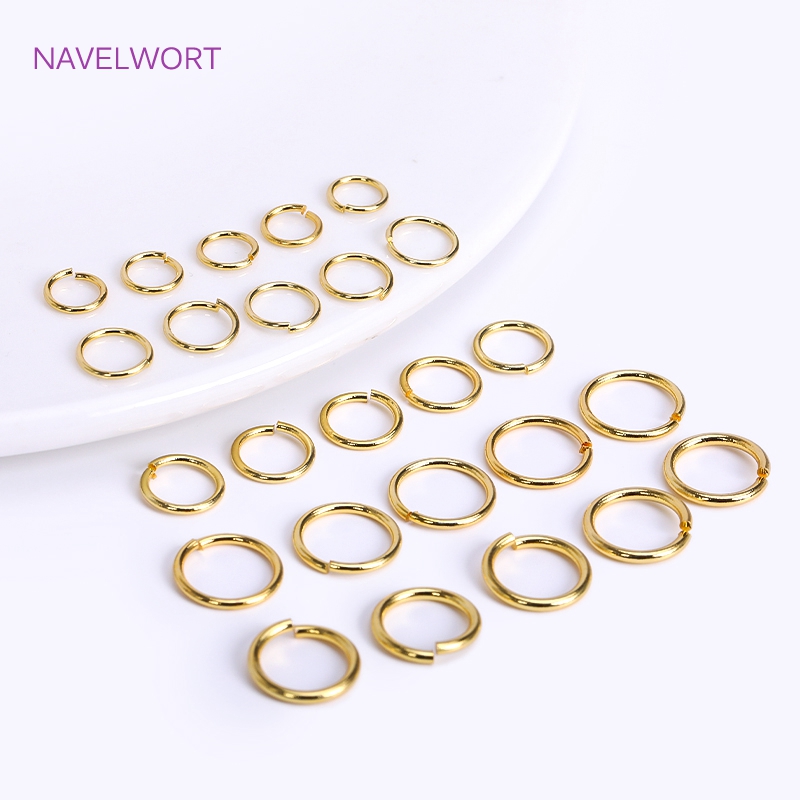 18K Vergulde Split Ringen Verbindingsring Messing Open Ringetjes Accessoires Voor Sieraden DIY Sieraden Materiaal