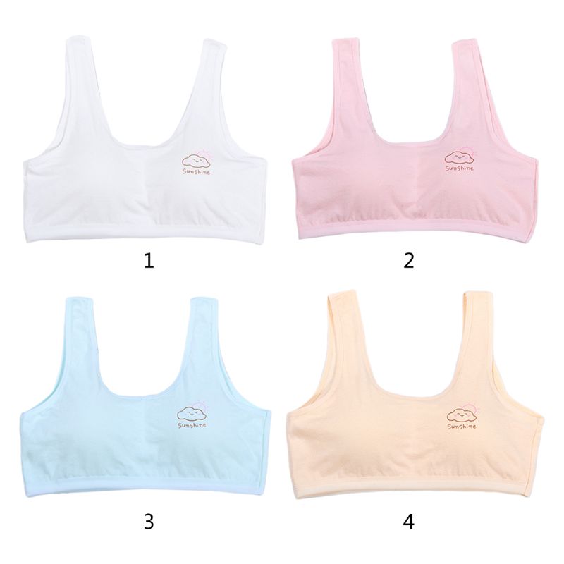 Pubertet jenter avlet stropp bomulls-bh tegneserie solskinn Sky metalltråd gratis bralette
