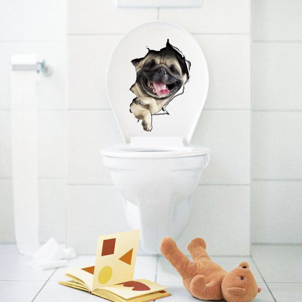 Kat Levendige 3D Vernield Schakelaar Muursticker Badkamer Wc Kicthen Decoratieve Decals Grappige Dieren Decor Poster Pvc Muurschilderingen