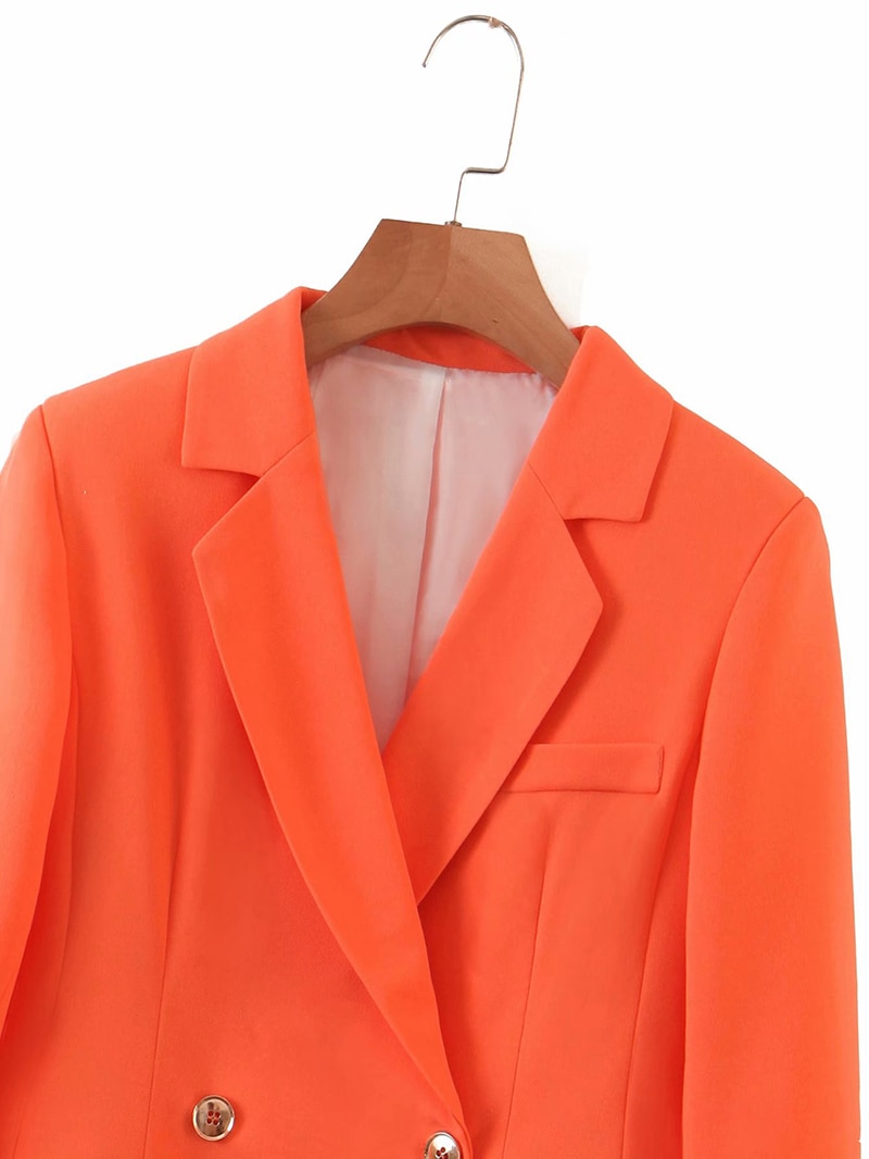 Efterår vintage 2- delt sæt kvinder blazere smarte dobbeltradet blazer jakke frakke+ bukser jakkesæt kvinder bukser sæt