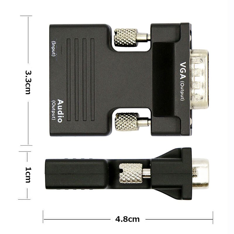 HDMI-compatible to VGA Male Splitter Converter Cable Audio Video Adapter 1080P FHD Output for PC Laptop TV Monitor Projector