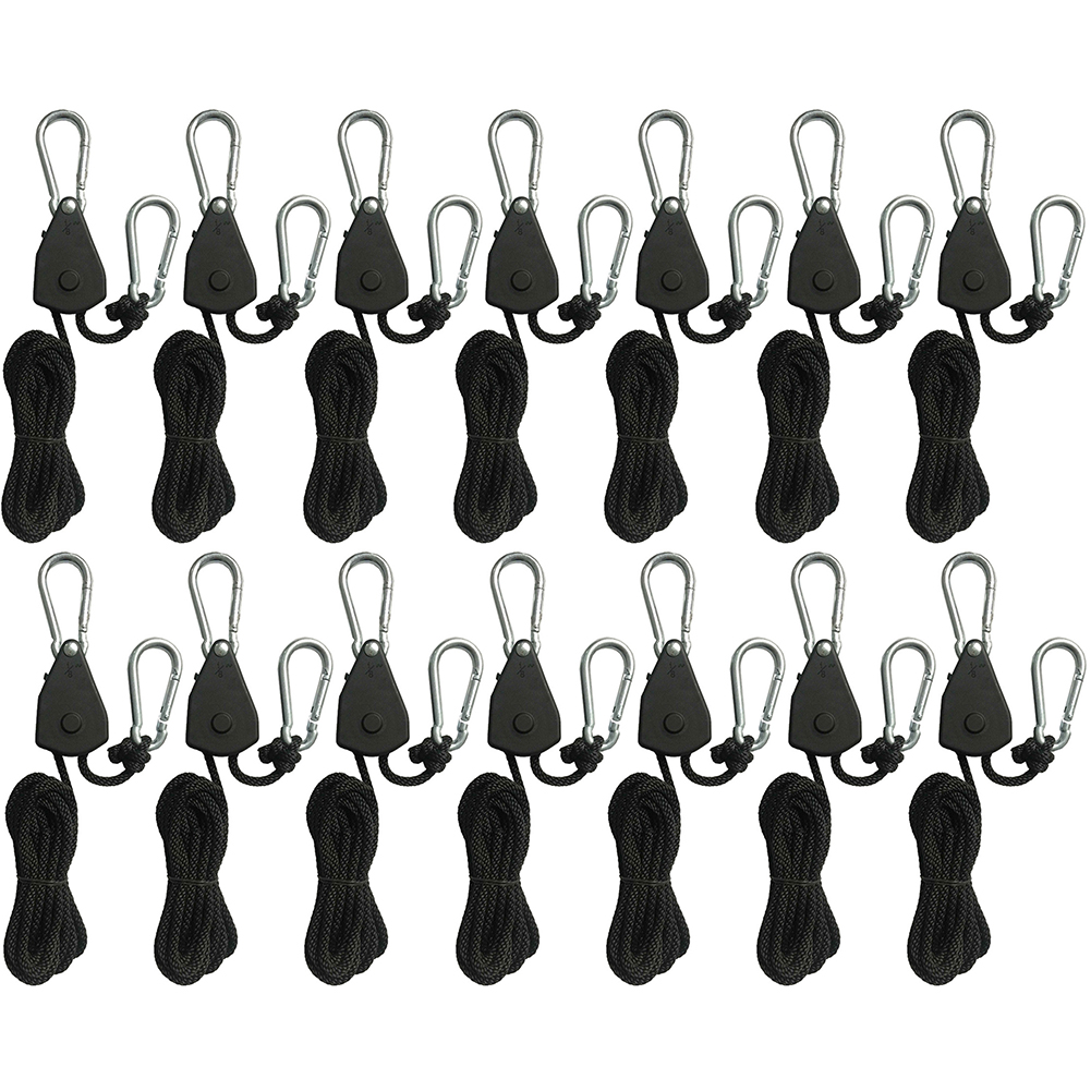 1/2/4/6/8/10/12/14/16pcs Touw Katrol 1.6M Ratel Vergrendeling Hanger Lamp Katrol Touwen Katrol Kano Boot Boog Stern Touw voor Camping