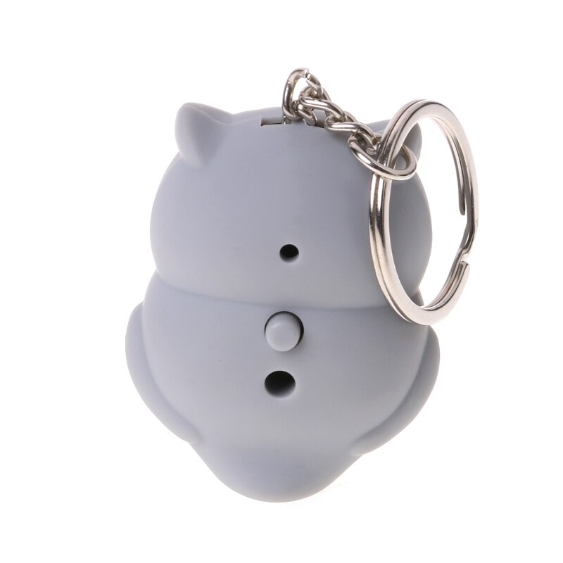 HBB Funny LED Light 3D Cartoon Owl Keyring Sound Hooting KeyChain Kid Toys