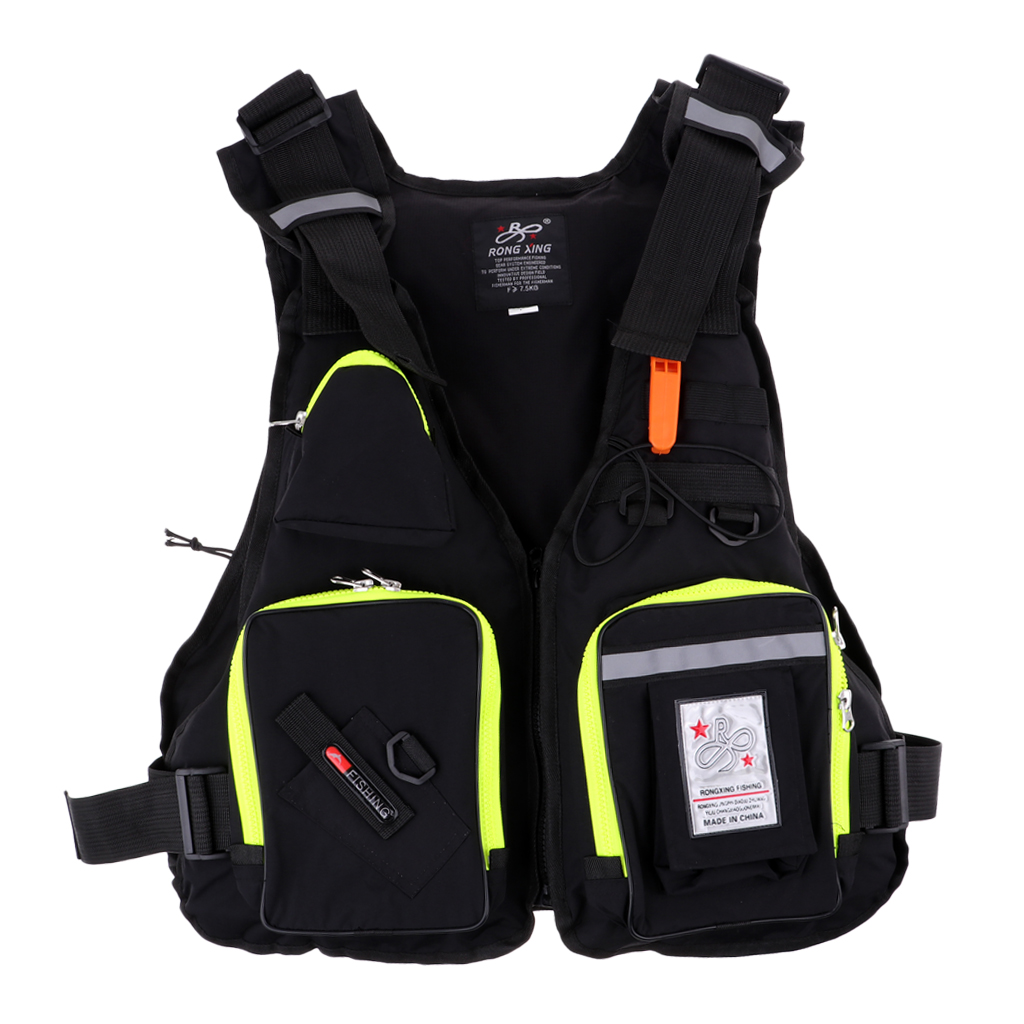 Angel-, kajak-, kanu-, segel-, schwimm- und wassersportweste mit mehreren taschen und pfeife