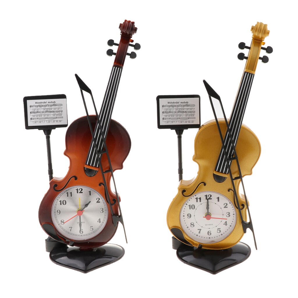 Bonito despertador de mesa especial con forma de violín, para amantes Amigos de la música