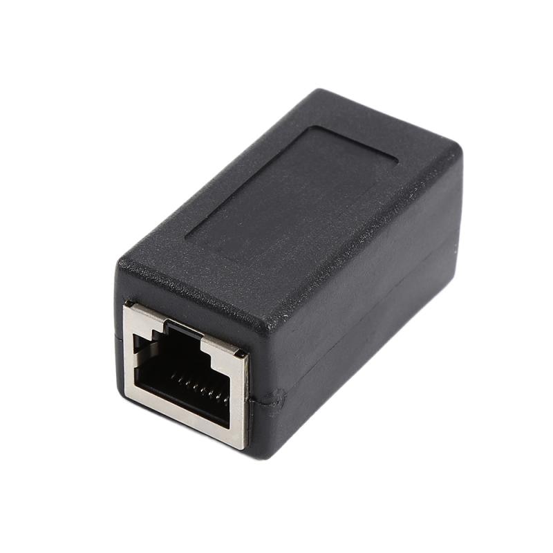 1PC Koppler Extender RJ45 Weibliche Zu Weibliche Netzwerk Ethernet LAN Verbinden Adapter Schwarz Netzwerk Anschluss Modul: Default Title