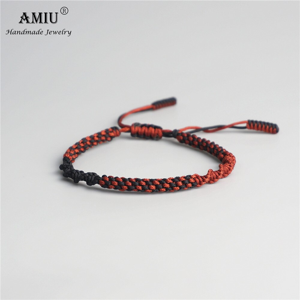 Amiu tibetansk buddhistisk lycka charm tibetanska armband & armband för kvinnor män handgjorda knutar deongare rep önskar armband: 4