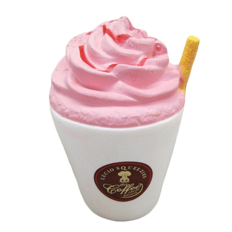 helado de leche Squishies suave perfumado de crecimiento lento juguete para apretar PU pan para chico divertido alivio del estrés 10*6,5 CM: White