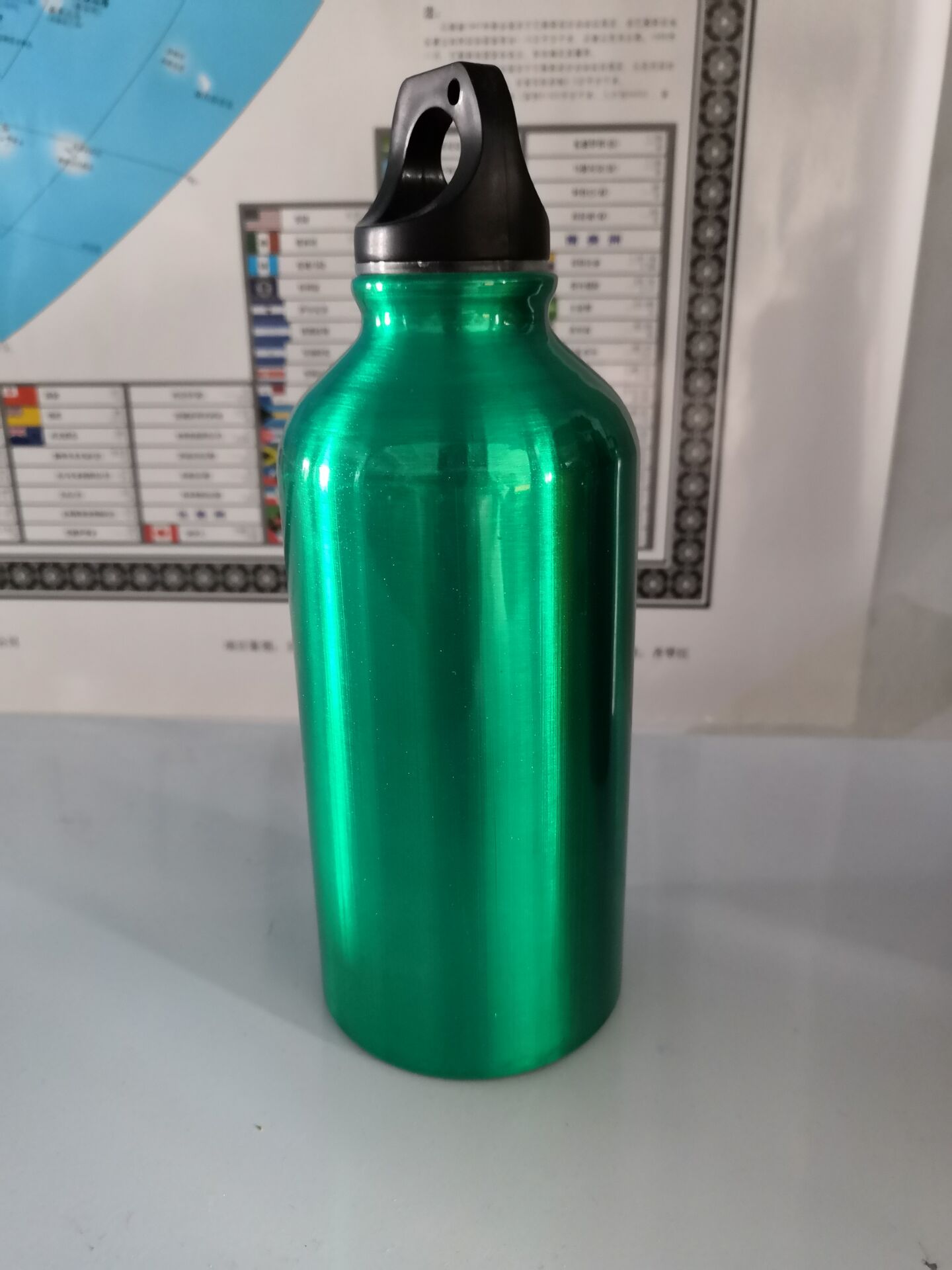 400 ml draussen Sport Wasser Wasserkocher tragbar Aluminium Single Schicht kalt Wasser Tasse Männer Frauen Reiten Wandern Camping Wasser Flasche: Grün