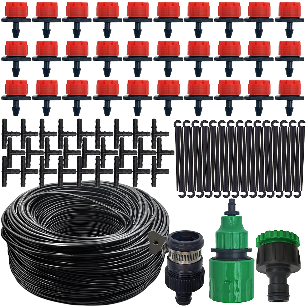 Micro Kit d'Arrosage Goutte à Goutte pour Serre, Système d'Irrigation existent et Goutteur Réglable, Tuyau 4/7 en Effet, 15m-25m