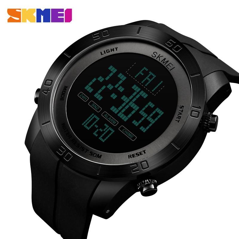 Skmei sport herenhorloge pu-band 5 bar waterdicht multifunctioneel horloge heren wekker digitaal horloge relogio masculino 1353