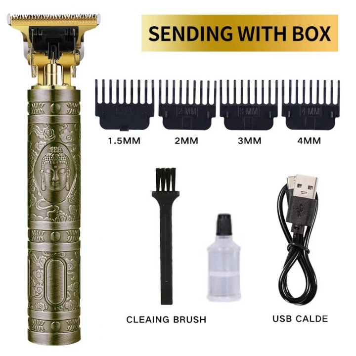 Pro T Clippers Trimmer Elektro Pro Li Trimmer T Blade Trimmer Akku wiederauf ladbar profession elle Glatze USB wiederauf ladbar: Gold