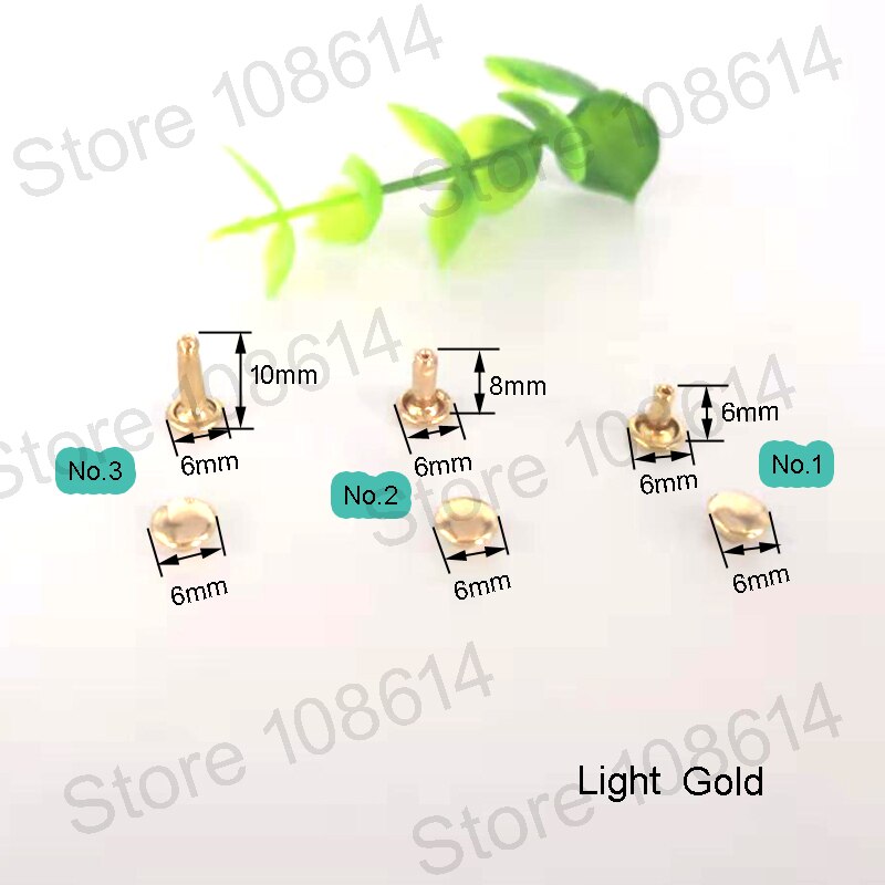 100Pcs DIY accessoires 6mm double-side klinknagels spike stud & spikes voor kledingstuk lederen accessoire Ronde platte spikes Kledingstuk Klinknagels: No.1