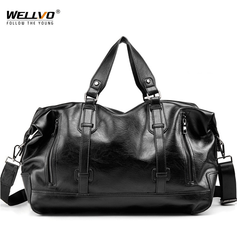 Männer Reise Duffle Tasche Wasserdichte Große Kapazität PU Leder Gepäck Handtasche männer Schulter Frauen Wochenende Reisen Taschen XA78WC