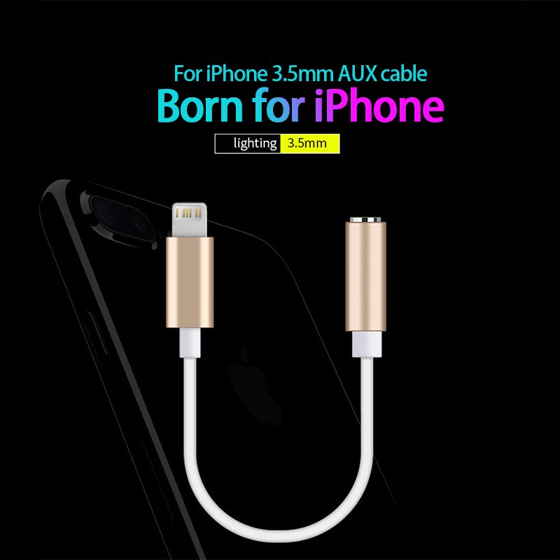 Adaptateur de casque pour IOS, séparateur Audio Aux pour IPhone 13 12 11X8 7 Plus, adaptateur d&#39;éclairage à 3.5mm, câble de prise d&#39;écouteurs