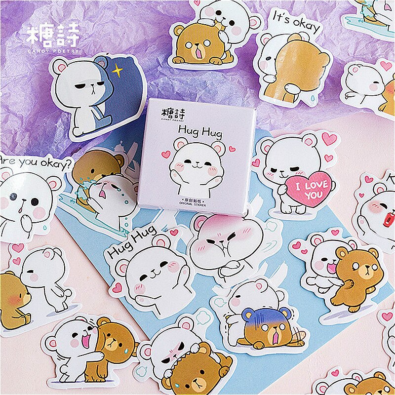 1 paquet dessin animé câlin ours bloc-Notes signets créatifs Notes autocollantes posté planificateur papeterie fournitures scolaires papeterie