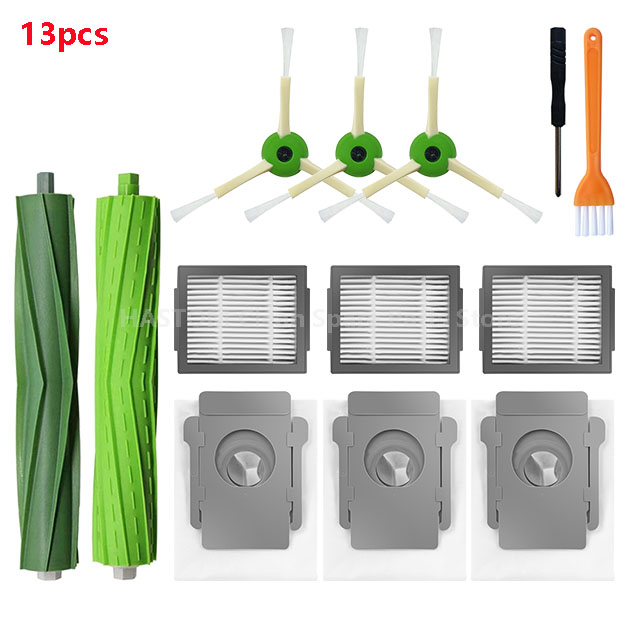 Voor iRobot Roomba i3 i3+ i4 i4+ i6 i6+ i7 i7+ i8 i8+ E5 E6 E7 j7 j7+ j7 Plus Stofzuiger Robot Hoofd-/Zijborstel Hepa Filter: Licht Geel