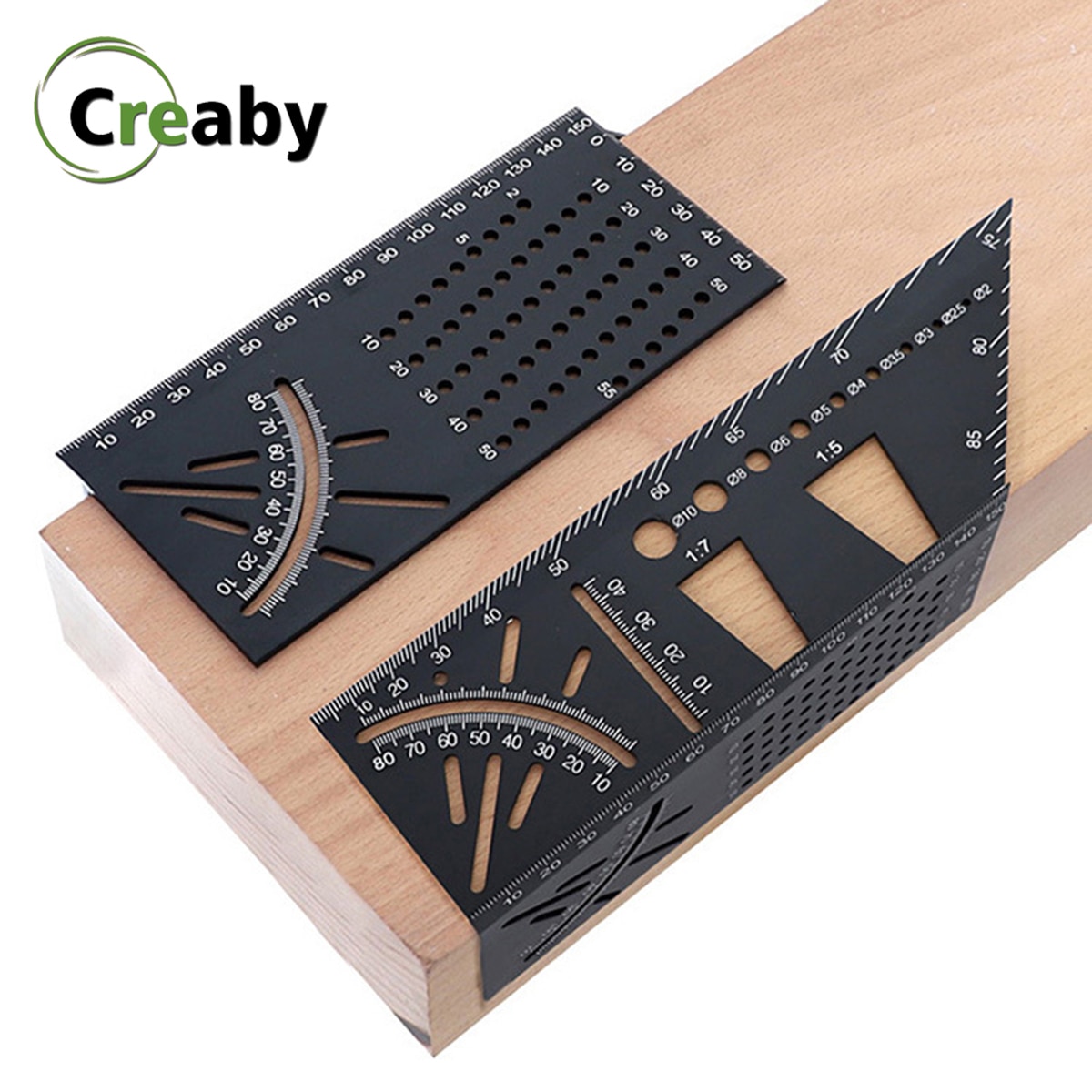 Aluminum Alloy Multifunctional Angle Ruler 45 90 Degree Woodworking Square Angle Ruler Line Ruler Marking Gauge Tool