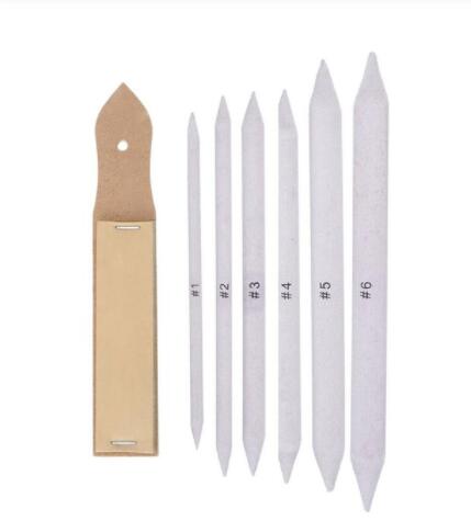7 st/set blandningsfläckar stump pinne tortillon skiss konst vit ritning träkol skissverktyg rispapper penntillbehör: Default Title
