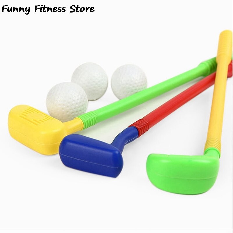1Set Plastic Golf Speelgoed Voor Kinderen Grappige Sport Oefening Beginner Mini Putter Golf Club Kind Kids Bal Training Trainer set