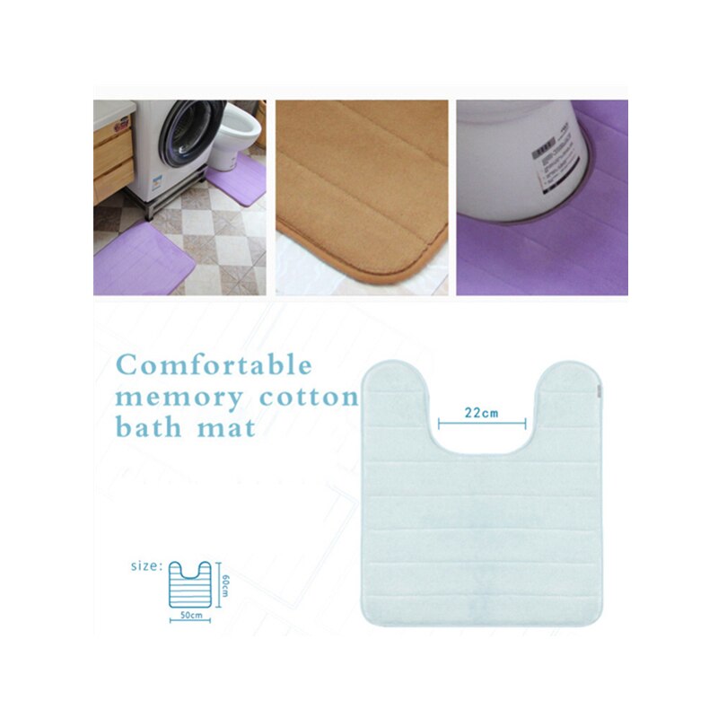 Thicken Sponge Toilet Rugs Bathroom Bath Mat Set Stripes Water Absorption Toilet Floor Carpets Shower Room Rugs 50*60 50*80cm