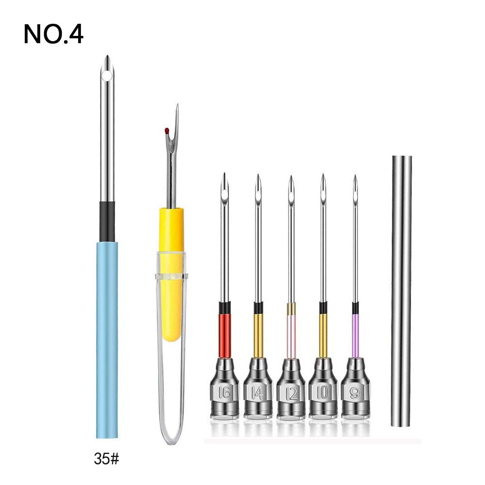 Metal broderi punch nåle sæt med søm ripper håndlavede nålepunktsæt korssting håndværk forsyninger: Nr. .4