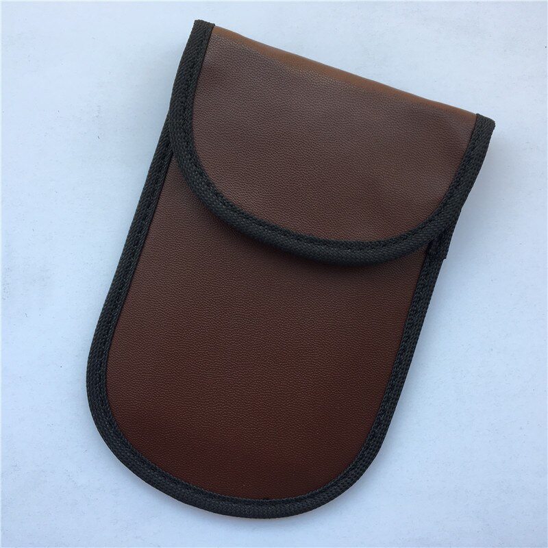 RFID Autosleutel Portemonnee Afstandsbediening Afscherming Sleutelhouder Pu Lederen Anti Rfid Blocking Sleutel Tas Anti-diefstal Afscherming protector: Dark Brown