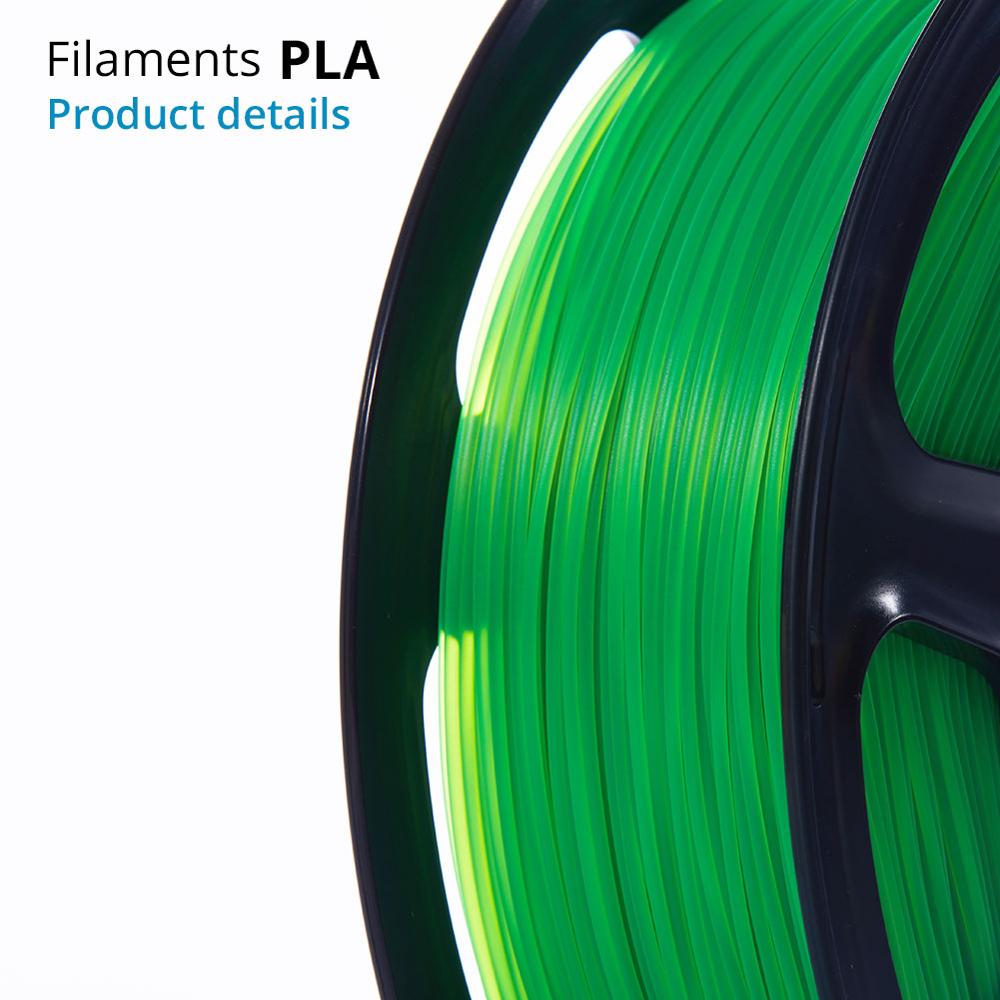 TOPZEAL Clear 3D Plastic Filament PLA Filament 1.75mm 1KG Dimensional Accuracy +/- 0.02mm Transparent Green for 3D Printer