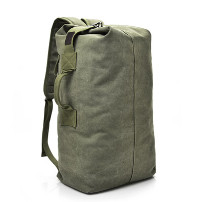 Mann Reise Rucksack Große Kapazität Bergsteigen Hand Tasche Leinwand Eimer Schulter Taschen Männer Rucksäcke: Armee Grün / klein 26x45x20cm